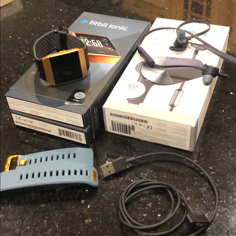 Fitbit ionic watch & Fitbit wireless headphones